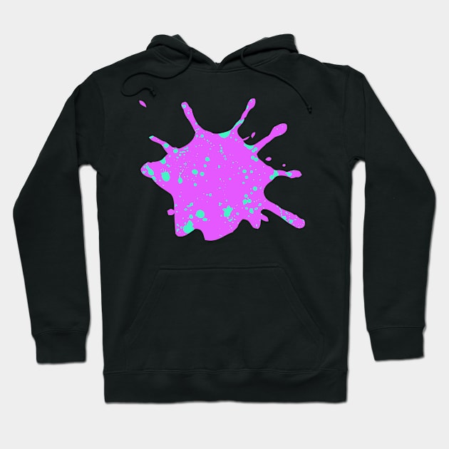 Neon Pink and Green Paint Splatter Hoodie by CraftyCatz